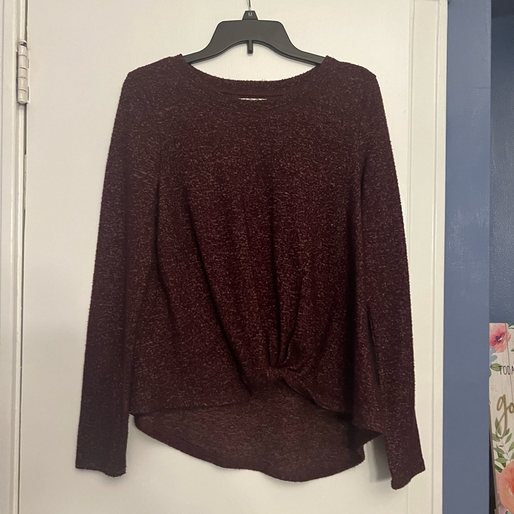 Long Sleeve Burgundy Sweater